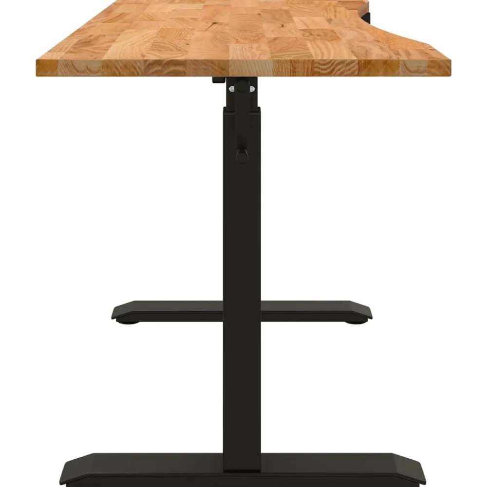vidaXL Mobiliario De Oficina-Escritorio con almacenamiento Negro y Marrón Claro 140 x 60 cm