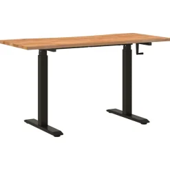 vidaXL Mobiliario De Oficina-Escritorio con almacenamiento Negro y Marrón Claro 140 x 60 cm