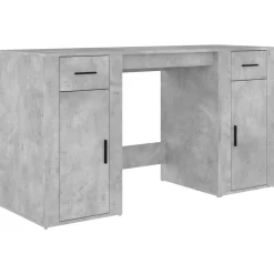 vidaXL Escritorio con armario contrachapada gris hormigón Gris hormigón Sale