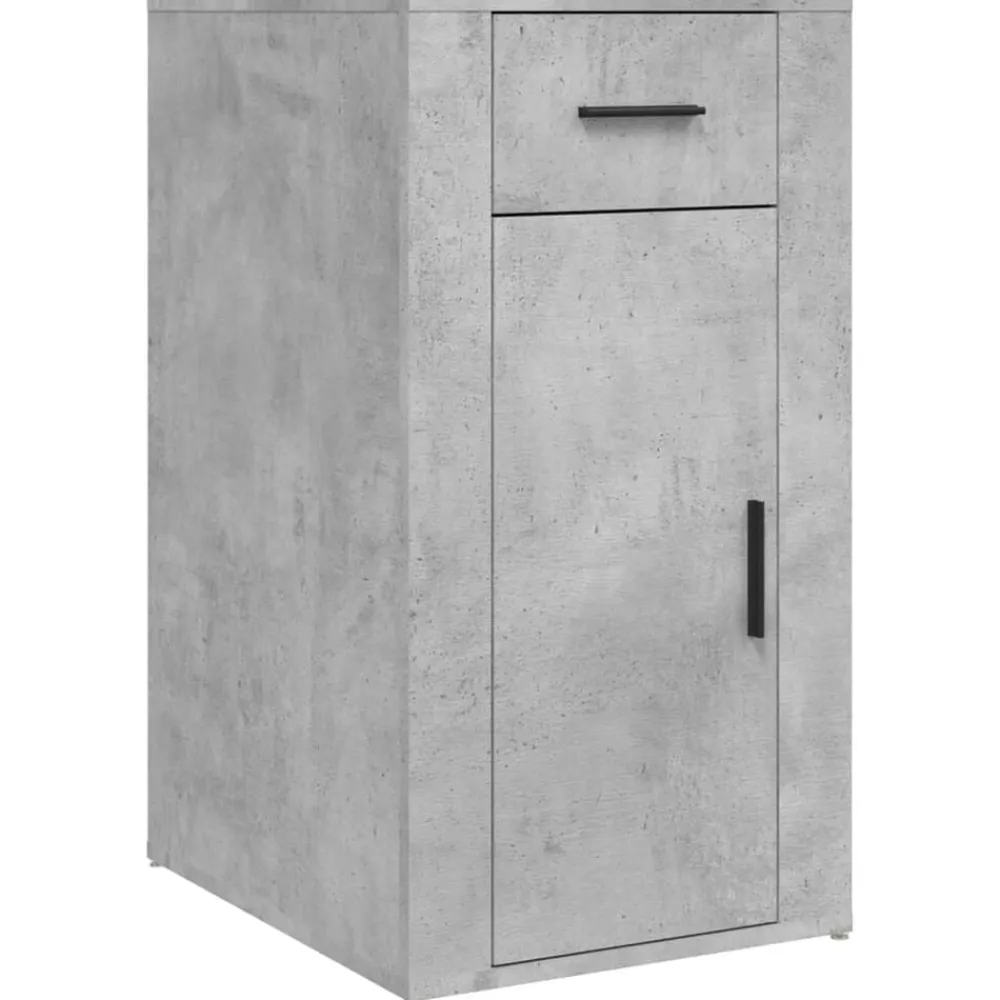 vidaXL Escritorio con armario contrachapada gris hormigón Gris hormigón Sale