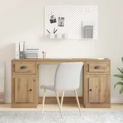 vidaXL Mobiliario De Oficina-Escritorio con armario Roble artesanal 154,5 x 50 x 75 cm