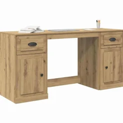 vidaXL Mobiliario De Oficina-Escritorio con armario Roble artesanal 154,5 x 50 x 75 cm