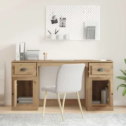 vidaXL Mobiliario De Oficina-Escritorio con armario Roble artesanal 154,5 x 50 x 75 cm