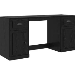 vidaXL Escritorio con armario con cajón 154,5 x 50 x 75 cm Roble negro Discount