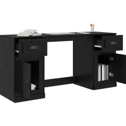 vidaXL Escritorio con armario con cajón 154,5 x 50 x 75 cm Roble negro Discount