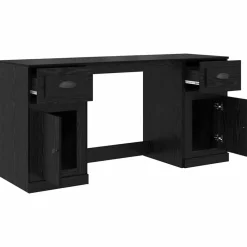 vidaXL Escritorio con armario con cajón 154,5 x 50 x 75 cm Roble negro Discount