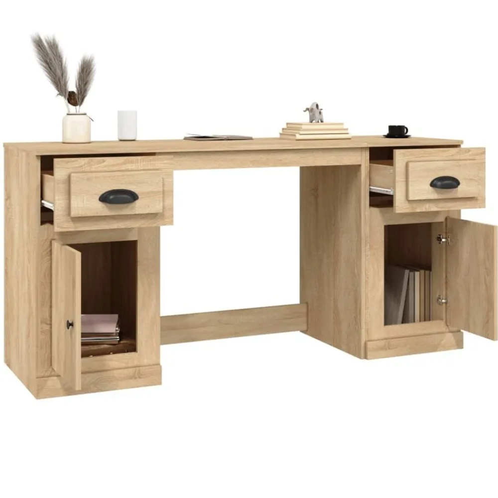 vidaXL Escritorio con armario contrachapada Roble Sonoma Best