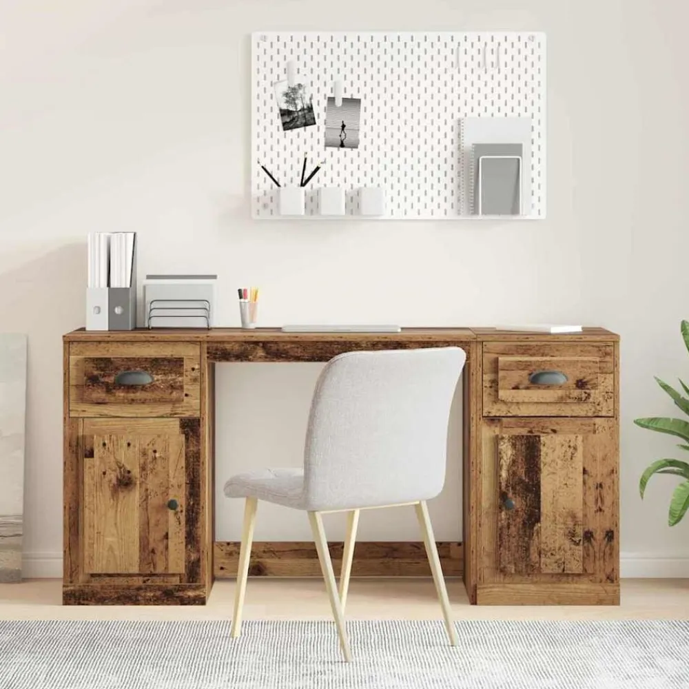 vidaXL Escritorio con armario 154,5 x 50 x 75 cm Madera vieja Best