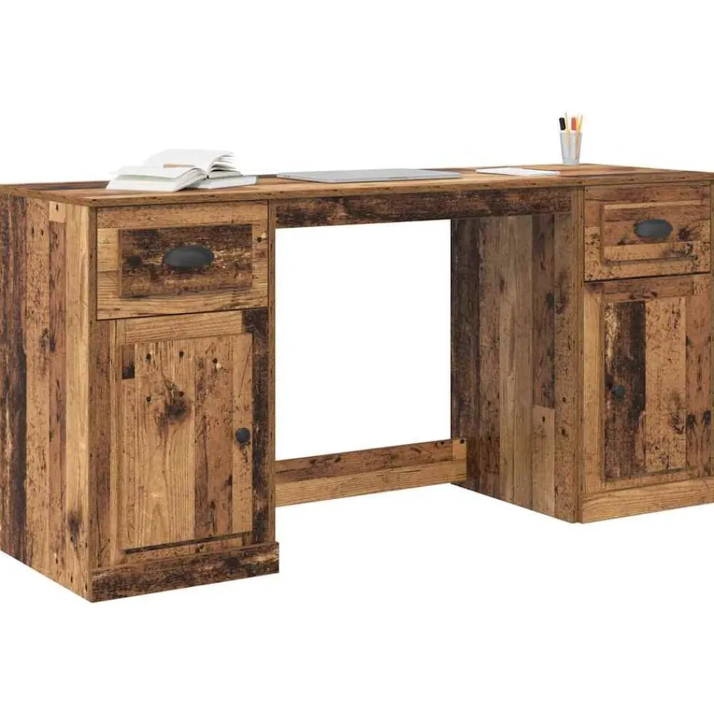 vidaXL Escritorio con armario 154,5 x 50 x 75 cm Madera vieja Best