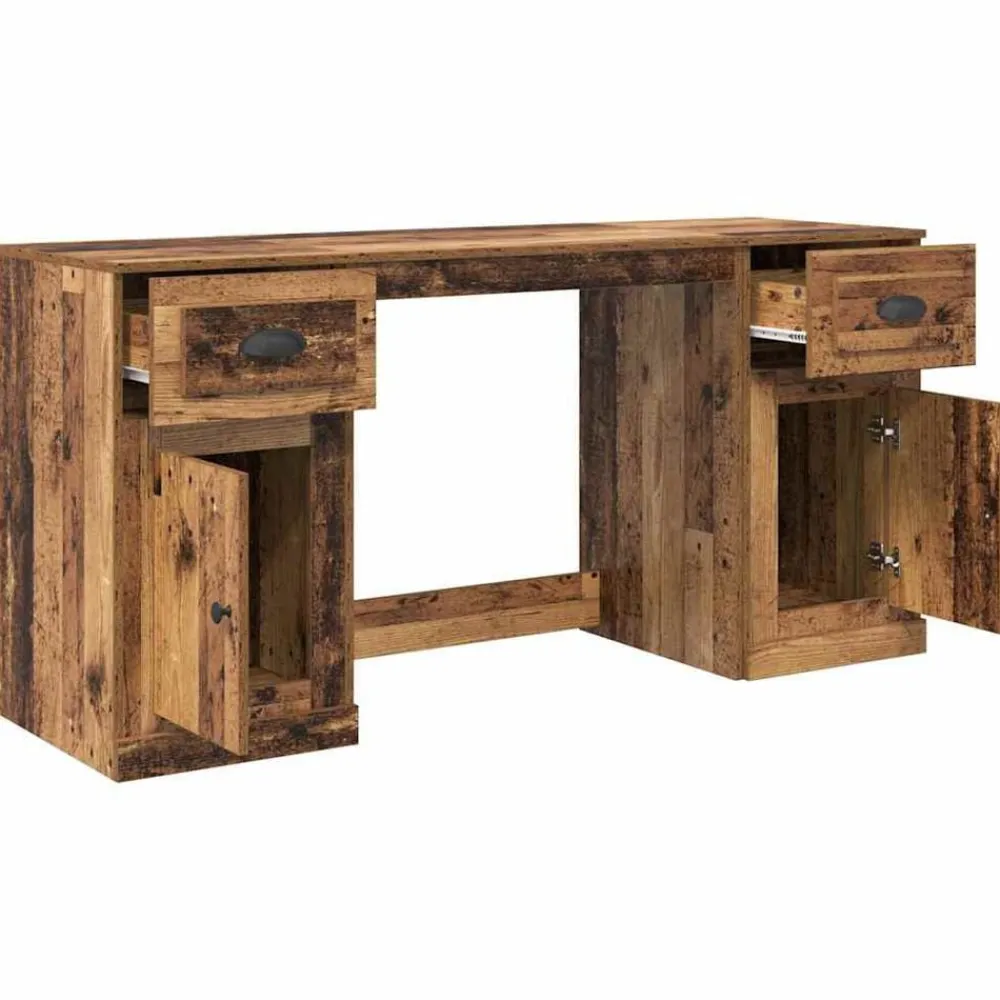 vidaXL Escritorio con armario 154,5 x 50 x 75 cm Madera vieja Best