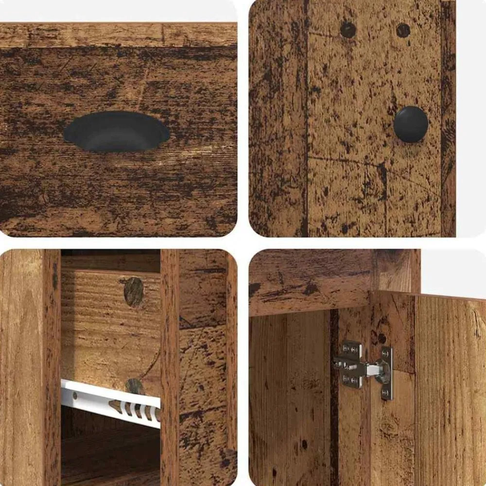 vidaXL Escritorio con armario 154,5 x 50 x 75 cm Madera vieja Best