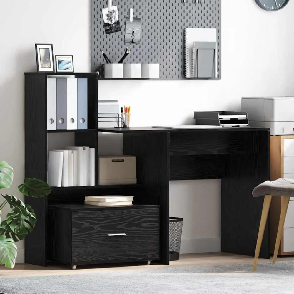 vidaXL Mobiliario De Oficina-Escritorio con cajón 131,5 x 50 x 106,5 cm