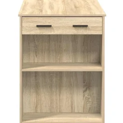 vidaXL Escritorio con cajón estante madera contrachapada Roble Sonoma