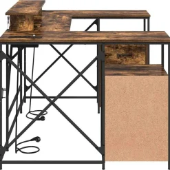 vidaXL Escritorio con cajón 182 x 101 x 87,5 cm Roble ahumado Best