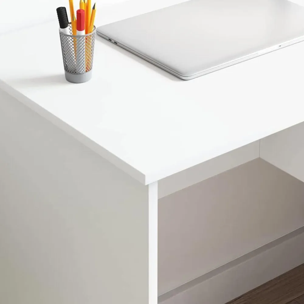 vidaXL Escritorio con cajón 90 x 49 x 75 cm Madera de ingeniería White New