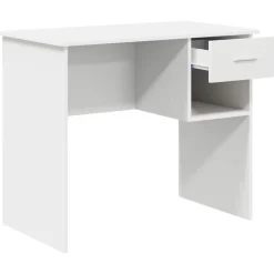 vidaXL Escritorio con cajón 90 x 49 x 75 cm Madera de ingeniería White New