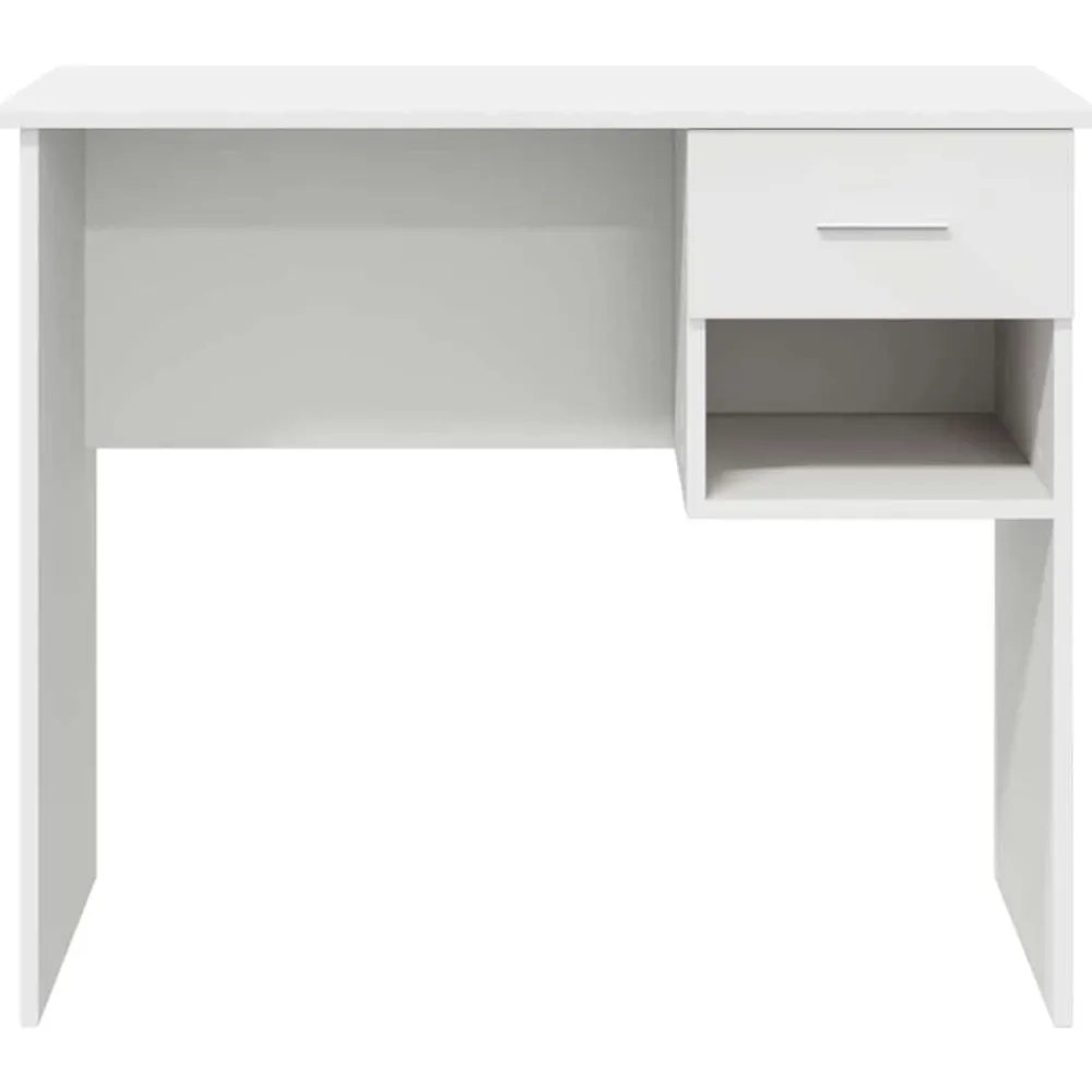 vidaXL Escritorio con cajón 90 x 49 x 75 cm Madera de ingeniería White New