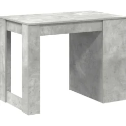 vidaXL Escritorio con cajón estante madera contrachapada gris hormigón Gris hormigón Best