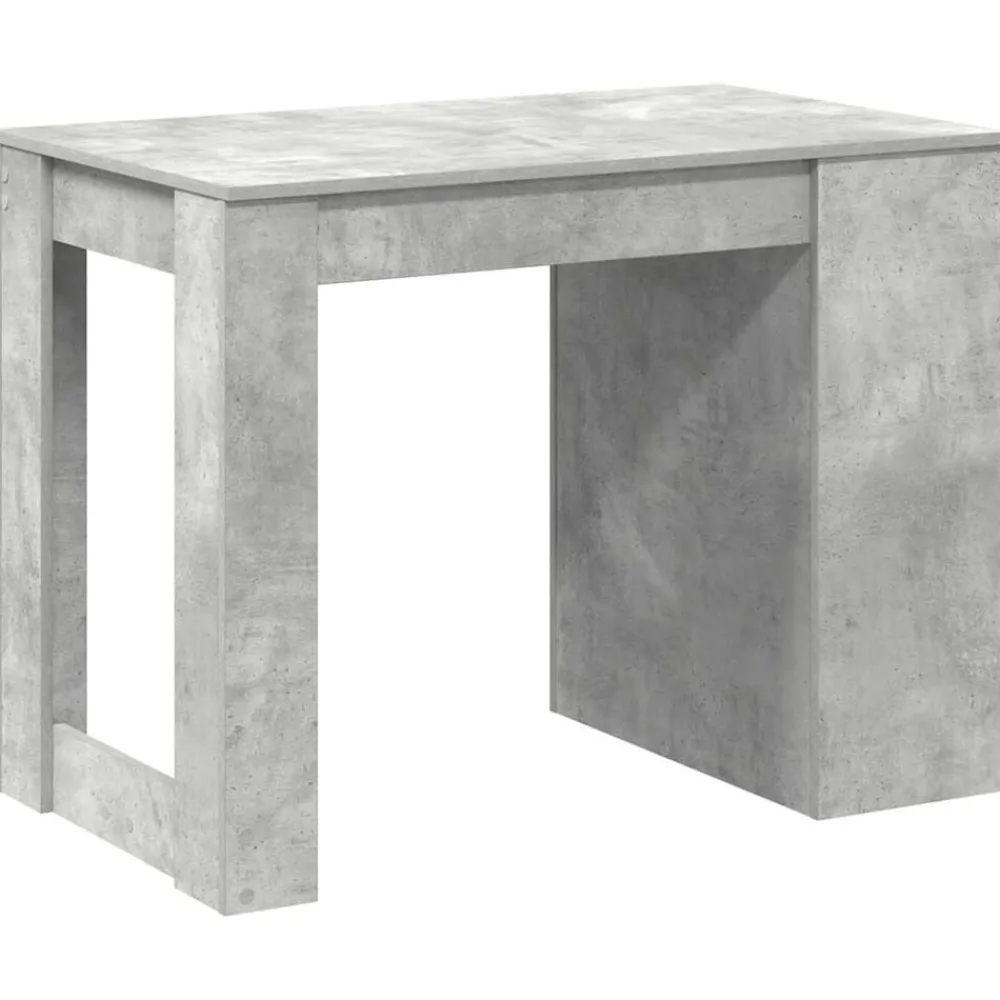 vidaXL Escritorio con cajón estante madera contrachapada gris hormigón Gris hormigón Best