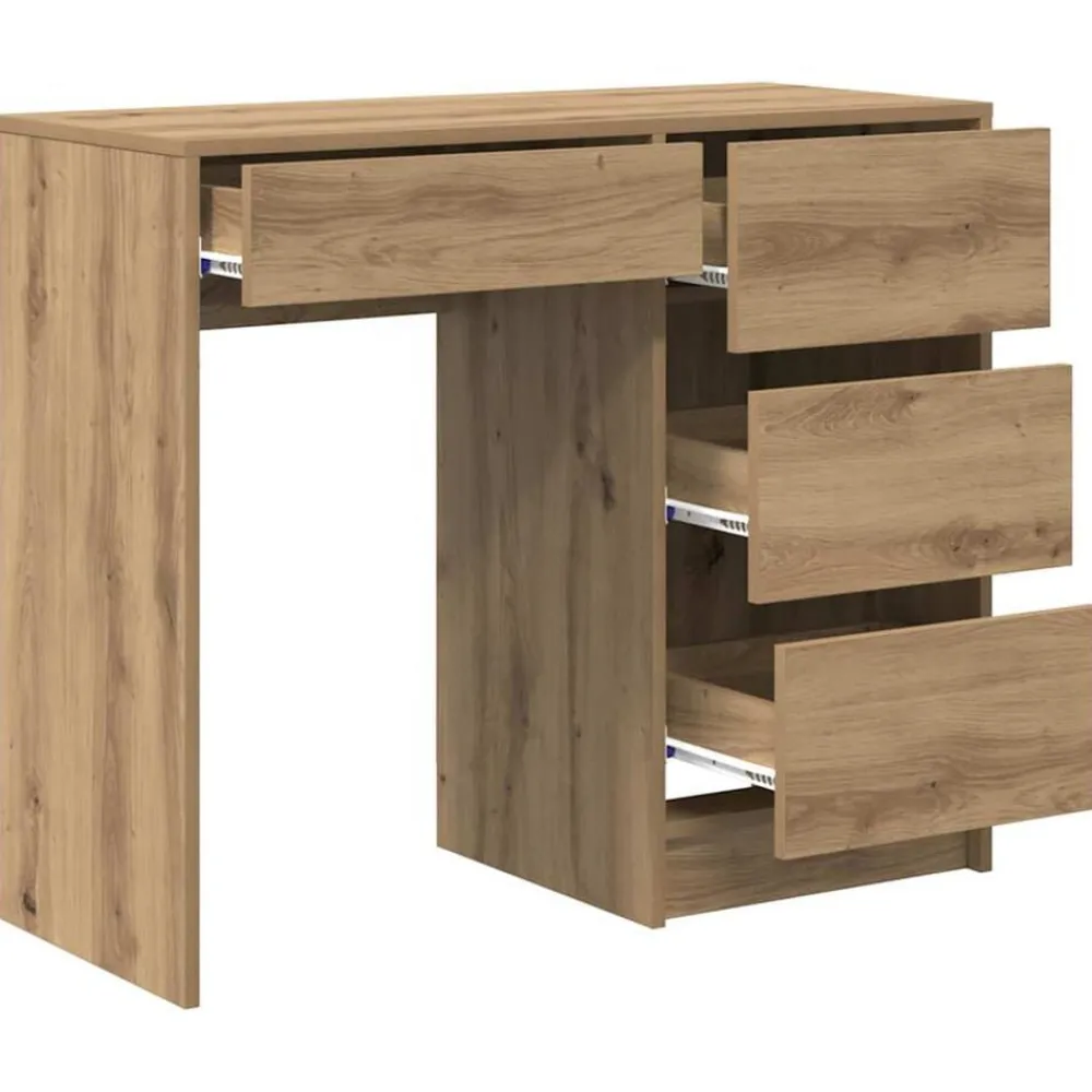 vidaXL Mobiliario De Oficina-Escritorio con cajón Roble artesanal 90 x 37.5 x 75 cm