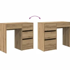vidaXL Mobiliario De Oficina-Escritorio con cajón Roble artesanal 90 x 37.5 x 75 cm