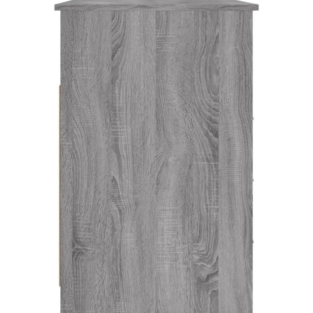 vidaXL Escritorio con cajones contrachapada 102x50x76 cm Gris sonoma New