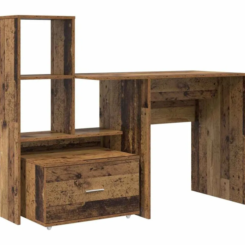 vidaXL Mobiliario De Oficina-Escritorio con cajón 131,5 x 50 x 106,5 cm