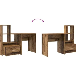 vidaXL Mobiliario De Oficina-Escritorio con cajón 131,5 x 50 x 106,5 cm