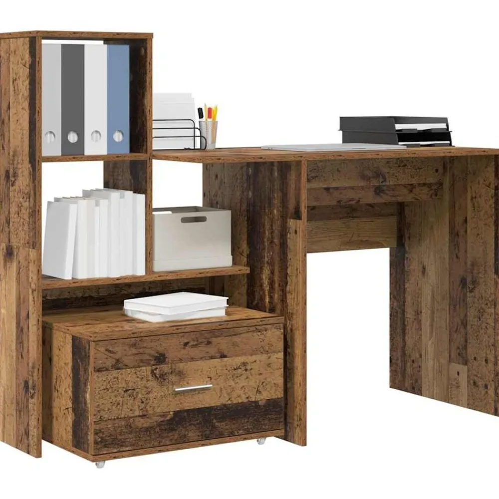 vidaXL Mobiliario De Oficina-Escritorio con cajón 131,5 x 50 x 106,5 cm