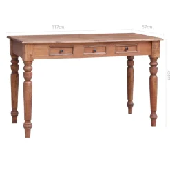 vidaXL Escritorio con cajones madera maciza de caoba 117x57x75 cm madera maciza reciclada New