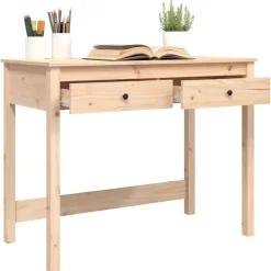 vidaXL Mobiliario De Oficina-Escritorio con cajones madera maciza de pino 100x50x78 cm