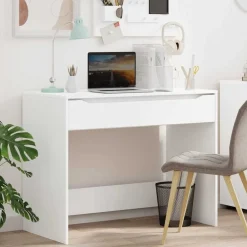 vidaXL Escritorio con cajón 100 x 50 x 78 cm Madera de ingeniería White Online