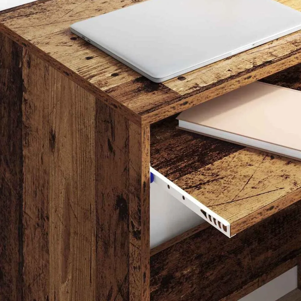 vidaXL Escritorio con cajón 77.5 x 43 x 79 cm Madera envejecida