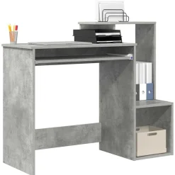vidaXL Mobiliario De Oficina-Escritorio con cajón Gris Concreto 106 x 41 x 88.5 cm
