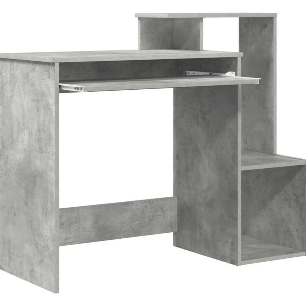 vidaXL Mobiliario De Oficina-Escritorio con cajón Gris Concreto 106 x 41 x 88.5 cm