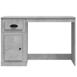 vidaXL Escritorio con cajón madera gris hormigón 115x50x75 cm Gris hormigón Outlet