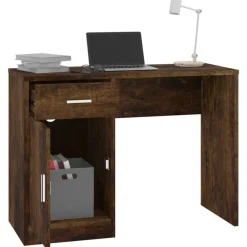vidaXL Mobiliario De Oficina-Escritorio con cajón y armario contrachapada 100x40x73 cm