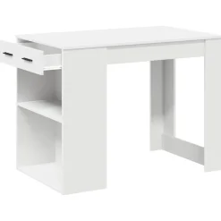 vidaXL Mesas-Escritorio con cajón y estante madera contrachapada