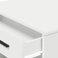 vidaXL Mesas-Escritorio con cajón y estante madera contrachapada