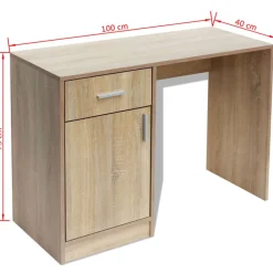 vidaXL Escritorio con cajón y armario 100x40x73 cm Roble Hot
