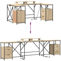 vidaXL Mobiliario De Oficina-Escritorio con cajón 182 x 101 x 87,5 cm