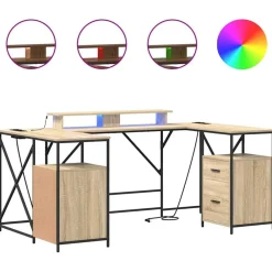 vidaXL Mobiliario De Oficina-Escritorio con cajón 182 x 101 x 87,5 cm