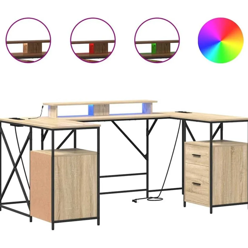 vidaXL Mobiliario De Oficina-Escritorio con cajón 182 x 101 x 87,5 cm