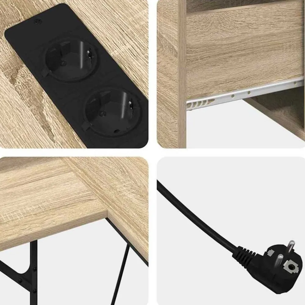 vidaXL Mobiliario De Oficina-Escritorio con cajón 182 x 101 x 87,5 cm