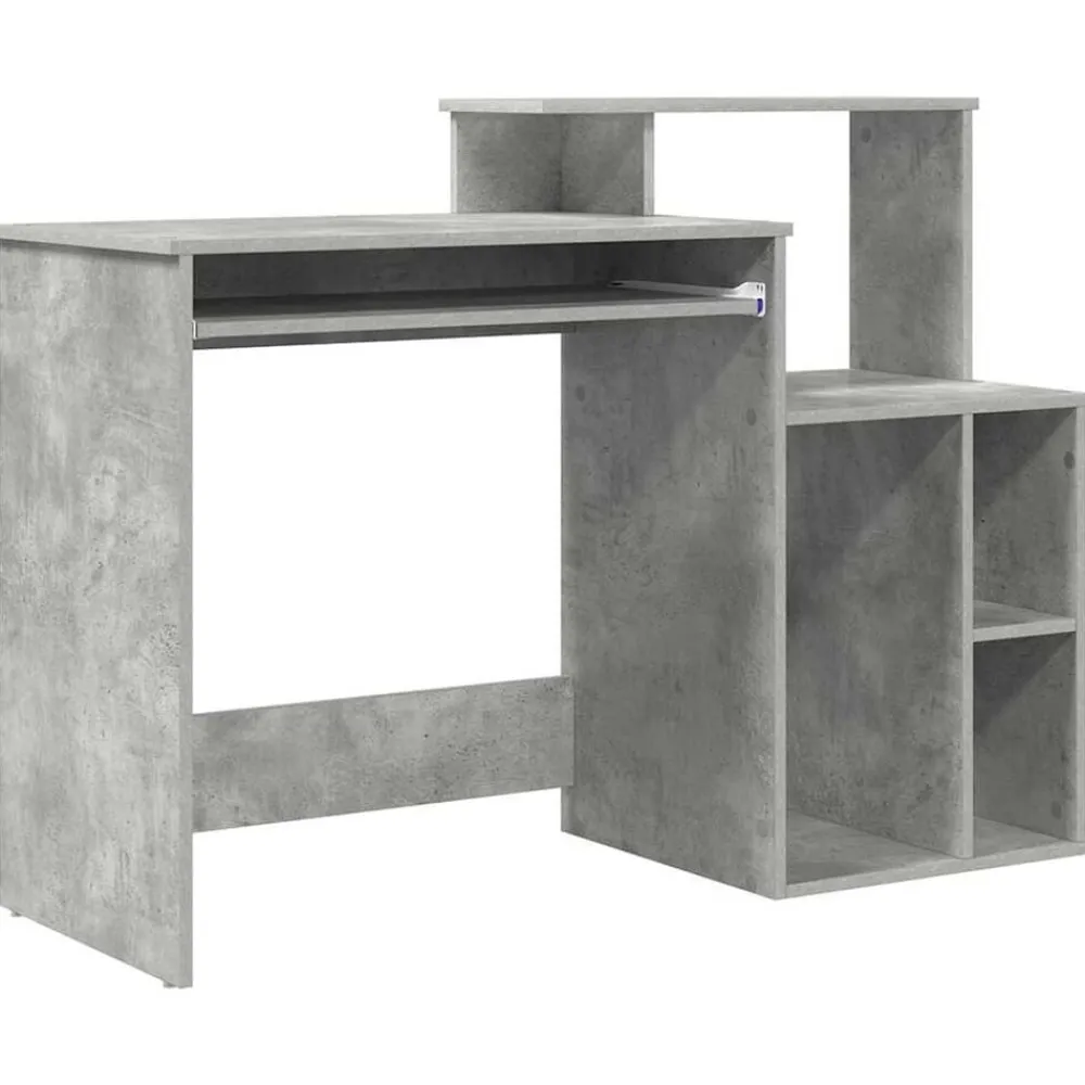 vidaXL Escritorio con cajón Gris Concreto 120,5 x 44 x 88,5 cm Gris hormigón New