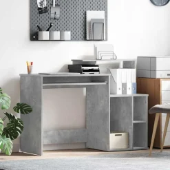 vidaXL Escritorio con cajón Gris Concreto 120,5 x 44 x 88,5 cm Gris hormig&oacute;n New