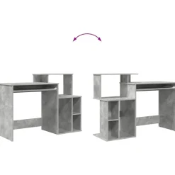 vidaXL Escritorio con cajón Gris Concreto 120,5 x 44 x 88,5 cm Gris hormigón New