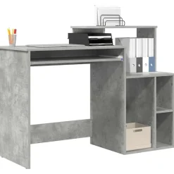 vidaXL Escritorio con cajón Gris Concreto 120,5 x 44 x 88,5 cm Gris hormigón New