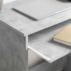 vidaXL Escritorio con cajón Gris Concreto 120,5 x 44 x 88,5 cm Gris hormigón New