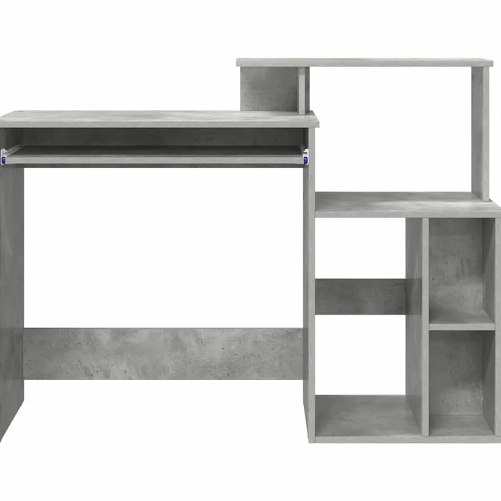 vidaXL Escritorio con cajón Gris Concreto 120,5 x 44 x 88,5 cm Gris hormigón New
